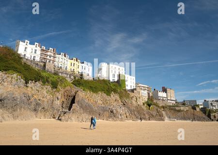 Castle Beach, Tenby, South Wales, Großbritannien. Stockfoto