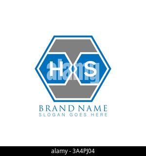 HS einzigartige moderne flache abstrakte geometrische Initialen Vektor Letter Logo Design. HS-Monogramm-Logo. Stock Vektor