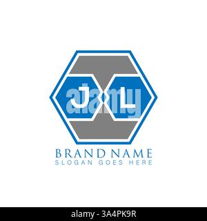 JL einzigartiges modernes flaches abstraktes geometrisches Initialen Vektor-Letter-Logo-Design. JL-Monogramm-Logo. Stock Vektor
