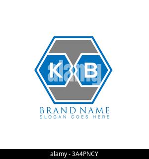 KB einzigartiges modernes flaches abstraktes geometrisches Initialen Vektor-Letter-Logo-Design. KB-Monogramm-Logo. Stock Vektor
