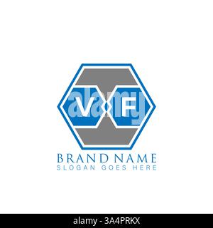 VF einzigartiges modernes flaches abstraktes geometrisches Initialen Vektor Letter Logo Design. VF-Monogramm-Logo. Stock Vektor