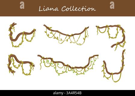 liana Kollektion in einem anderen Stil. Vektorabbildung. Stock Vektor
