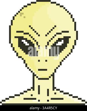 8-Bit-Alien-Symbol. Pixelbild-Objekt. Alte Spielgrafiken Stock Vektor
