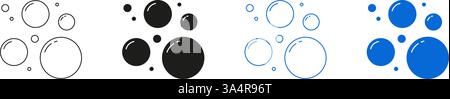 Symbolsatz Blasenlinie Und Volumenkörper. Bubble Variations Symbol Collection. Abbildung Des Isolierten Vektors Stock Vektor