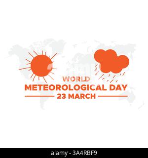 World Meteorological Day, 23. März, Banner, Poster, Social Media Post, Vektorabbildung Stock Vektor