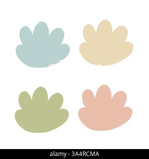 Minimalistisches Vektorset abstrakter Blumenformen in Pastellfarben. Perfekt für Branding, Drucke, Textilien, Aufkleber und digitales Design. Trendig, modern Stock Vektor
