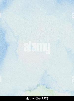 Abstrakte Aquarellbilder mit blauen Himmelsfarben und Textur Stock Vektor