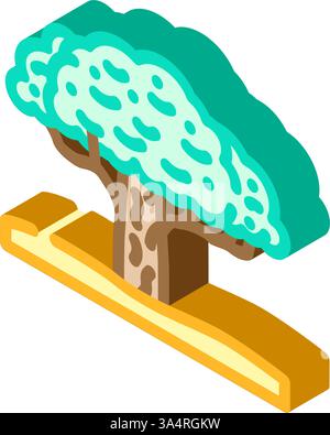 Baum umweltbewusste isometrische Iconvektorillustration Stock Vektor