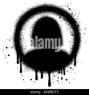 Benutzersymbol im Graffiti-Stil mit schwarzer Sprühfarbe. Stock Vektor