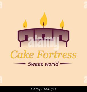 Logo zum Vektor der Kuchenfestung Stock Vektor