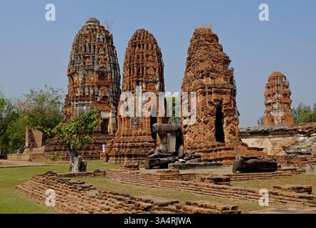 Wat Chai Wattanaram buddhistischer Tempel in der alten Hauptstadt Thailands, Ayutthaya. Erbaut 1630 im Khmer-Stil. Ein UNESCO-Weltkulturerbe Stockfoto