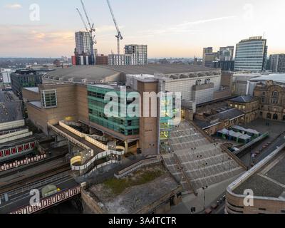 Luftbild der AO Arena (auch bekannt als Manchester Arena) in Manchester Großbritannien Stockfoto