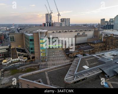 Luftbild der AO Arena (auch bekannt als Manchester Arena) in Manchester Großbritannien Stockfoto