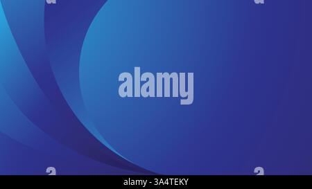 Eleganter blauer Wellenvektor-Hintergrund mit glatten Kurven und Gradienten. Perfekt für Tapeten, Business-Designs und futuristische Illustrationen. Stock Vektor
