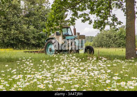 Der Alte Rusty Hat Den Traktor Kaputt Gemacht. Stockfoto