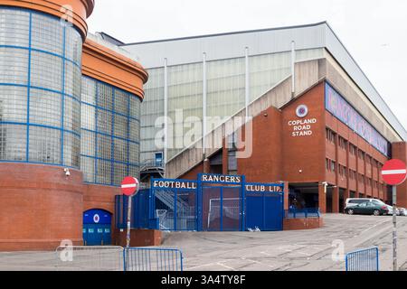 Rangers Football Club Ibrox Stadium, blauer Eingang Stockfoto