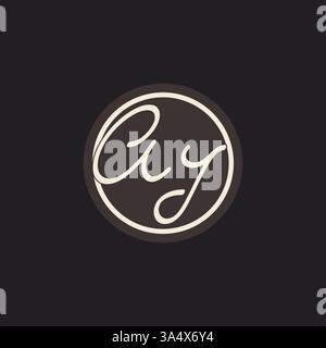 Initial Letter AI-Monogramm-Logo mit einfacher und kreativer Kreisellinie Design Ideen Vektorgrafik Stock Vektor