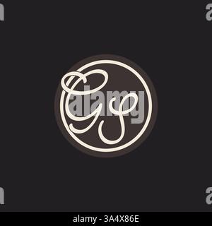 Initial Letter GS-Monogramm-Logo mit einfacher und kreativer Kreisellinie Design Ideen Vektorgrafik Stock Vektor