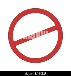 Ein roter Kreis mit einer weißen Linie in der Mitte Stock Vektor