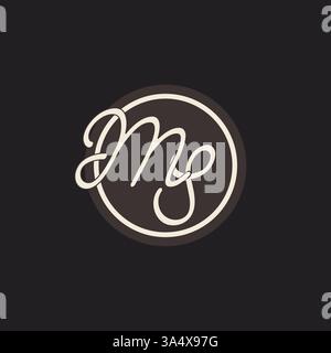 Initial Letter MS Monogramm Logo mit einfacher und kreativer Kreisellinie Design Ideen Vektorgrafik Stock Vektor
