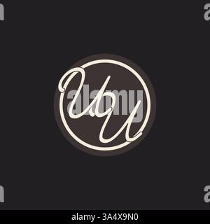 Initial Letter UU Monogramm-Logo mit einfacher und kreativer Design-Vektorgrafik für kreisförmige Linien Stock Vektor