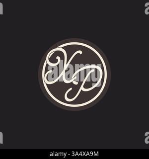 Initial Letter XP Monogramm-Logo mit einfacher und kreativer Kreisellinie Design Ideen Vektorgrafik Stock Vektor