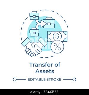 Symbol für Transfer von Assets blau Stock Vektor