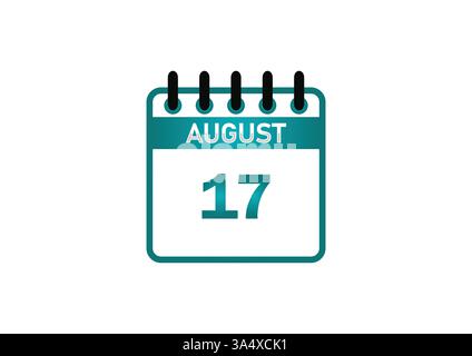 Kalenderbild vom 17. August – Veranstaltungen, Feiertage und besondere Beobachtungen Stock Vektor