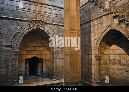 Messschacht des Nilometers auf Roda Island, Kairo Stockfoto