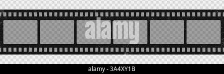 Alte Retro-Videofilme, Grunge Vintage-Filmstreifen für Foto-Video-Filmen, Vektor-Illustration Stock Vektor