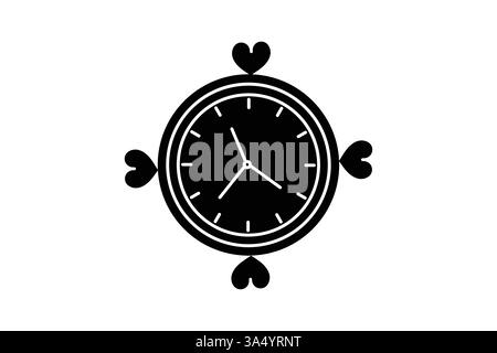 Uhr Silhouette Vektor minimalistischer Stil isolieren Konturvektor Symbol Stock Vektor