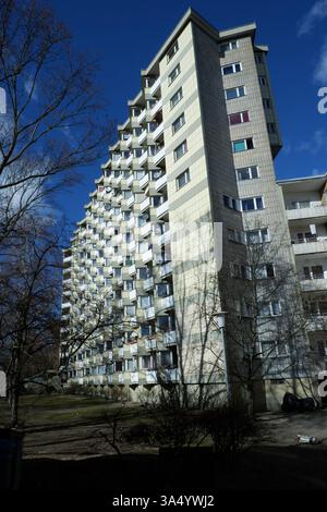 Seimensstadt in Berlin Charlottenburg 2025 umfasst ikonische Sozialwohnungen 1929–34, die von Architekten unter anderem Walter Gropius entworfen wurden. Stockfoto
