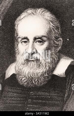 Porträt von Galileo Galilei (1564-1642) italienischer Astronom und Mathematiker Stockfoto
