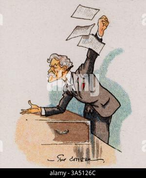 Karikaturporträt von James Ramsay Macdonald (1866-1937). Stockfoto