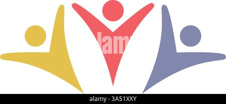 Symbol für das People-Logo, Symbol für die Verbindung der Community-Gruppe zur grafischen Darstellung Stock Vektor