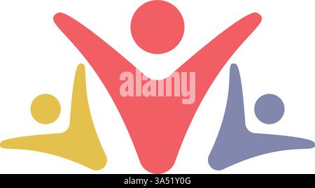 Symbol für das People-Logo, Symbol für die Verbindung der Community-Gruppe zur grafischen Darstellung Stock Vektor