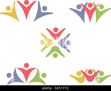 Symbol für das People-Logo, Symbol für die Verbindung der Community-Gruppe zur grafischen Darstellung Stock Vektor