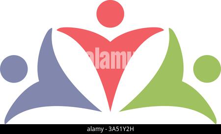 Symbol für das People-Logo, Symbol für die Verbindung der Community-Gruppe zur grafischen Darstellung Stock Vektor