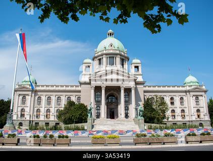 Parlament der Republik Serbien (Narodna skupstina Republike Srbije) in Belgrad (Beograd). Das Gebäude der Nationalversammlung Stockfoto