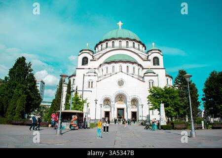Blick auf die sankt sava Kathedrale in Belgrad, Serbien Stockfoto