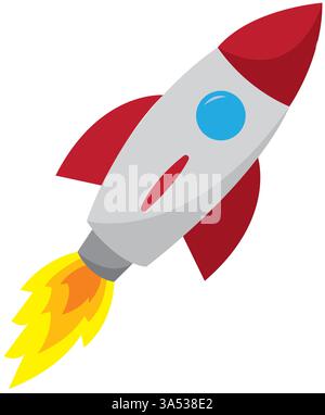 Isoliertes farbiges Symbol der Raketenskizze Vektor Stock Vektor