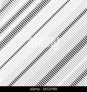 Diagonales Streifenmuster. Schwarz-weiße Textur. Abstrakt gestrichener Hintergrund. Moderner geometrischer Vektor. Stock Vektor