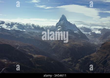 Atemberaubender Blick auf das Matterhorn von Blauherd, Schweiz Stockfoto