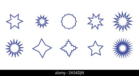 Geometrische Starburst-Formen | von islamischer Kunst inspirierte Vektorelemente | abstraktes Dekoratives Design | digitaler Clipart für Logos und Muster Stock Vektor