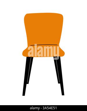 Ein Stuhl mit schwarzem Rahmen und orangefarbenem Sitz Stock Vektor