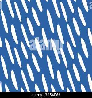 Handgezeichnetes Muster Striche Striche Markierungen. Nahtlose abstrakte Vektorhintergründe in Blau und weiß. Stock Vektor