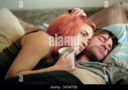 Ewiger Sonnenschein des makellosen Geistes Jim Carrey & Kate Winslet Stockfoto