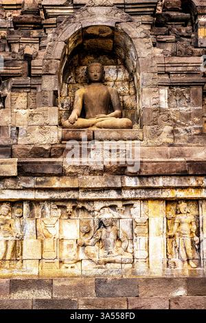 Buddha-Statuen, Borobudur-Tempel, Java Stockfoto