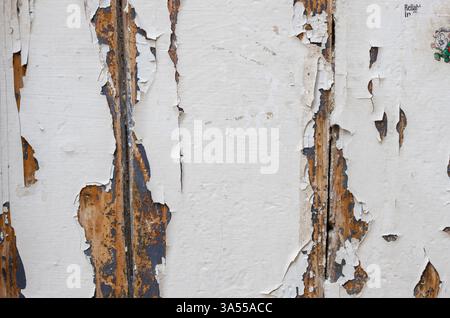 Gemalte antike Holzoberfläche Crackle Farbe abstrakter Hintergrund Stockfoto
