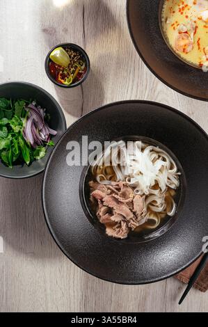pho bo Suppe in einem Restaurant Stockfoto